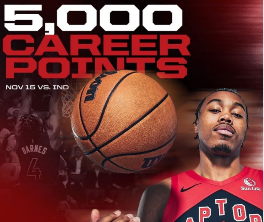 ¡hito! Barnes alcanza la marca de 5.000 puntos en su carrera