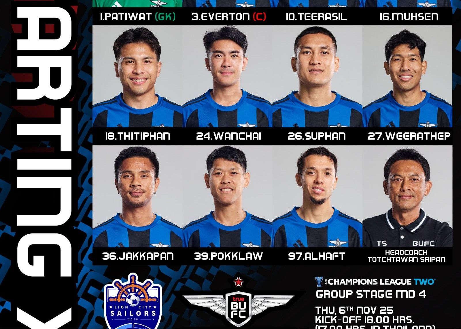 Lion City Mariners vs Bangkok United: López es titular, Gassani y Alhaft juegan