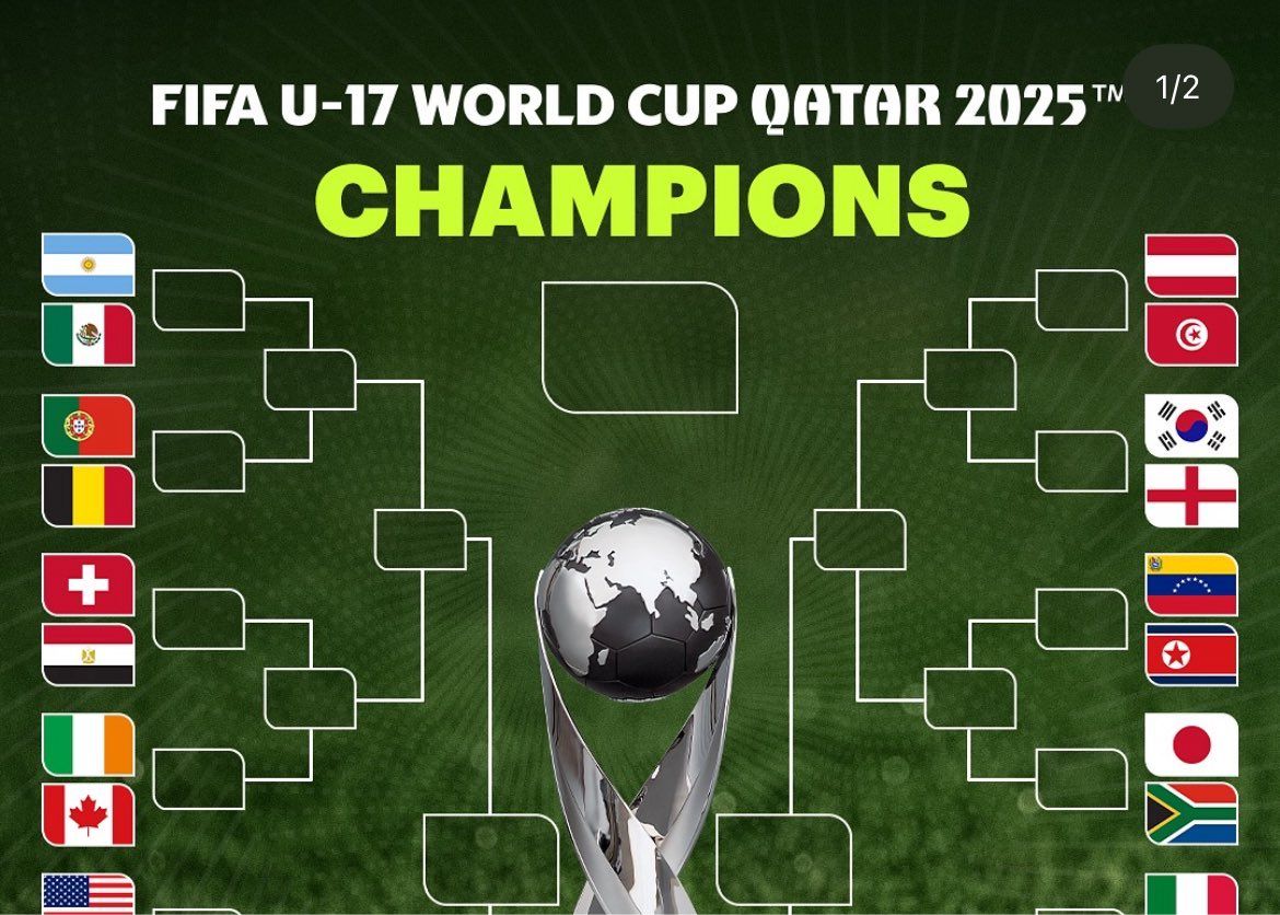 Se da a conocer el top 32 del Mundial de Fútbol Masculino Sub 17: avanzan 4 selecciones asiáticas, Corea del Sur jugará contra Inglaterra